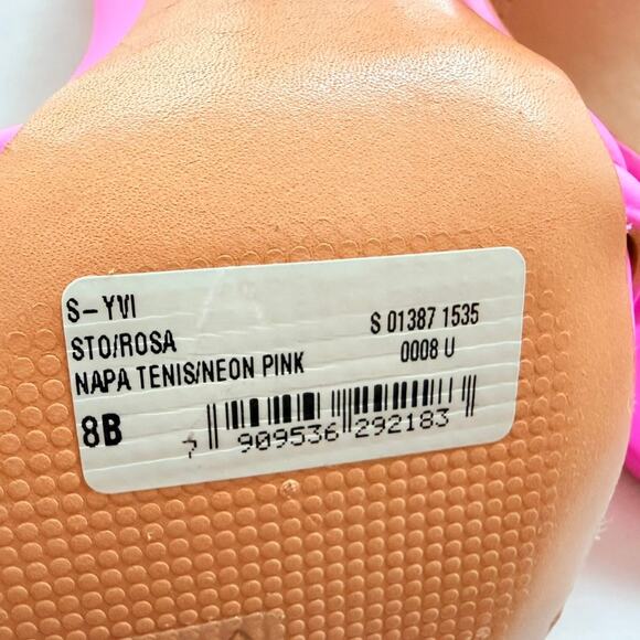 Schutz Yvi Heel Neon Pink NEW Sandal Size 8 Open Toe Party Barbie Designer - Picture 5 of 6